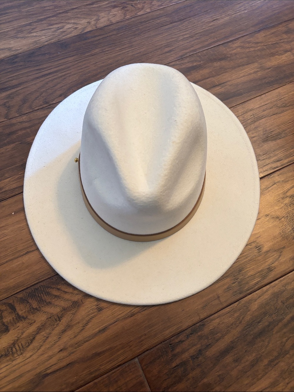 Lack Of Color Cream Felt Rancher Hat with Tan Band